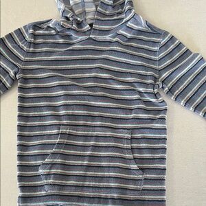 C&C California Blue Multi Striped Hooded Sweatshirt